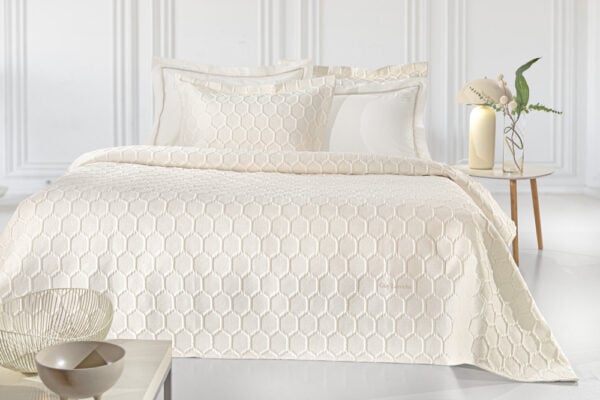 ΚΟΥΒΕΡΛΙ HIVE ECRU 250X240 ΣΕΤ 3ΤΜΧ - Guy Laroche