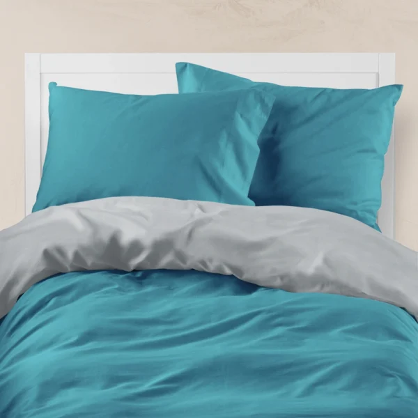 Παπλωματοθήκη Μονόχρωμη Solid Υπέρδιπλη - 220 x 240 cm - Πετρόλ-Ποντικί - Borea