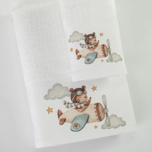 Πετσέτες Σετ 2ΤΜΧ Pilot Λευκό - 70 x 120 / 30 x 50 cm - Λευκό - Borea