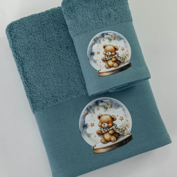 Πετσέτες Σετ 2ΤΜΧ Snowball - 70 x 120 / 30 x 50 cm - Πετρόλ - Borea