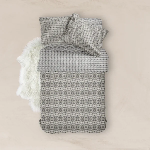 Σεντόνια Εμπριμέ Σετ Honey Υπέρδιπλα Με Λάστιχο - 240 x 260 cm + 160 x 200 cm + 40 cm + (2) 50 x 70 cm - Γκρι - Borea